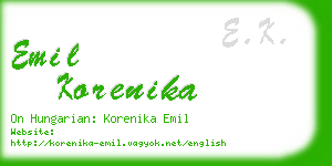 emil korenika business card